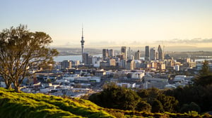Look out over Auckland from Mt Eden