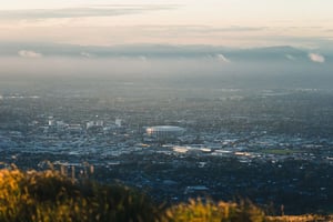 Look out over Christchurch from the Port Hills