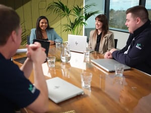 Quadrent all hands meeting in board room