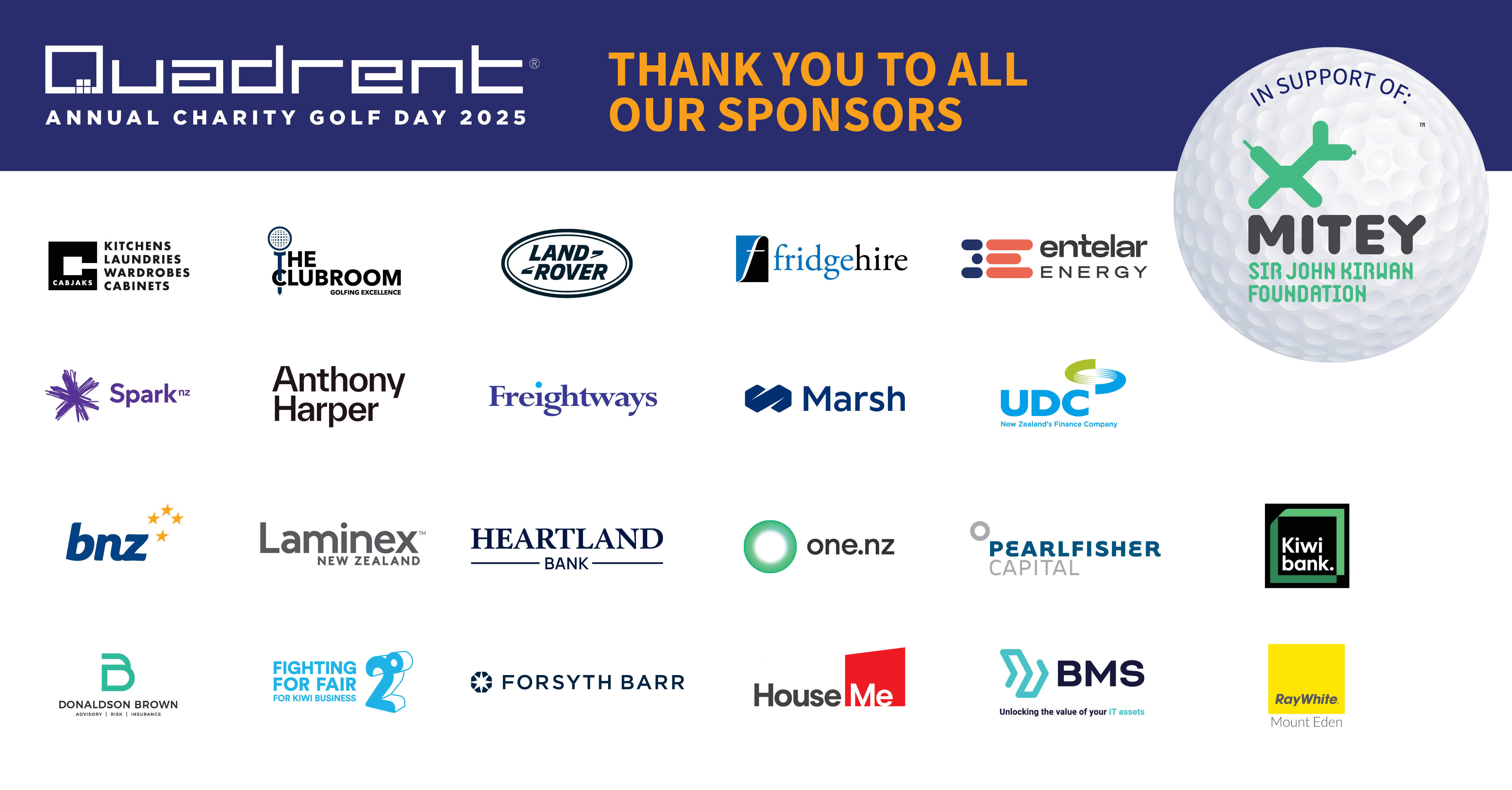 2025 Quadrent Charity Golf Day Sponsonrs